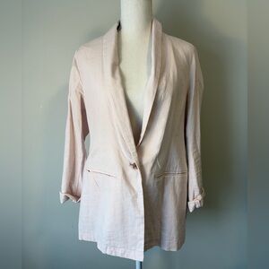 Old Navy Blush Pink Linen Blend Blazer Medium